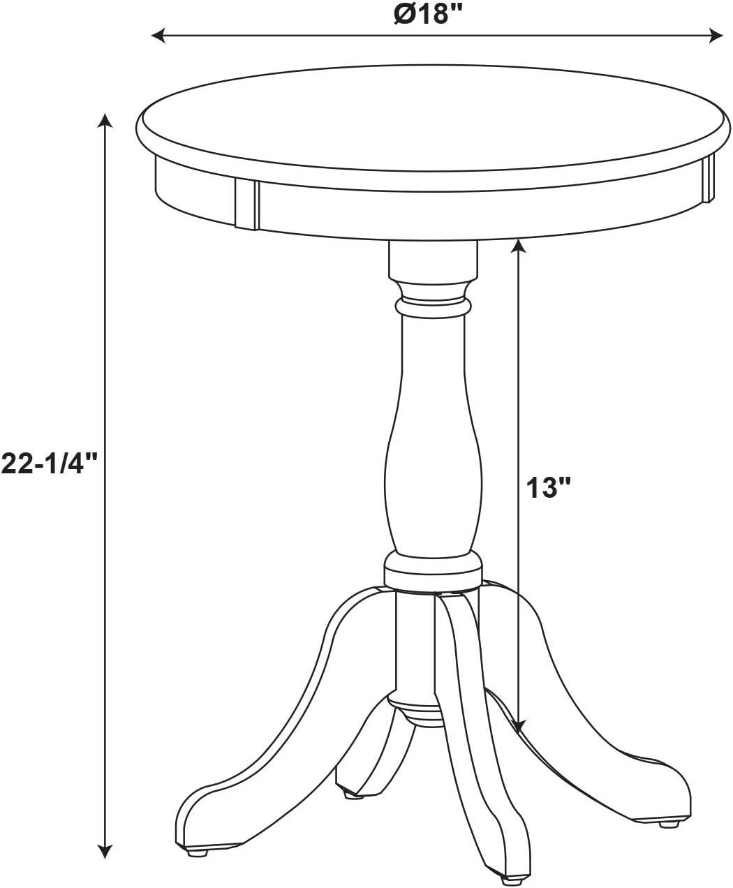 Powell Round Accent, White Table, 18 x 22 x 18