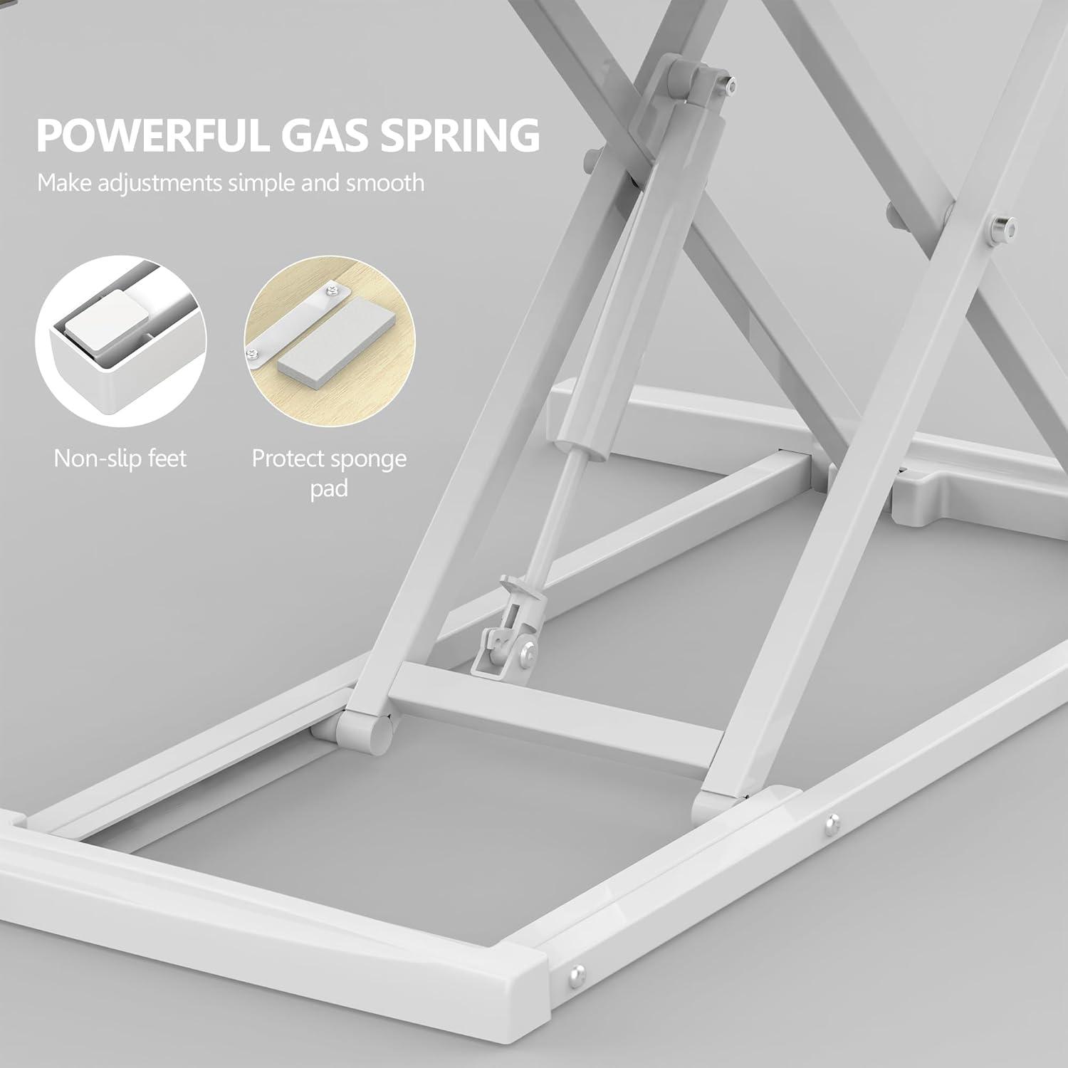FITUEYES Height Adjustable Standing Desk 36” Wide Sit to Stand Converter Stand Up Desk Tabletop Workstation for Laptops Dual Monitor Riser Black SD309101WB