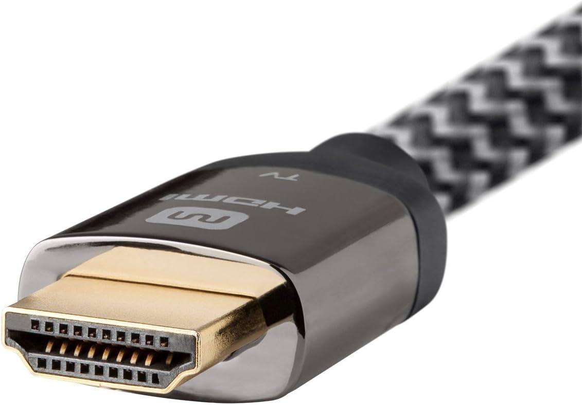 Monoprice HDMI Cable - 30 Feet - Gray | High Speed, Active Chipset, 4K@60Hz, 18Gbps, HDR, 28AWG, YUV, 4:4:4, CL3 - Luxe Series