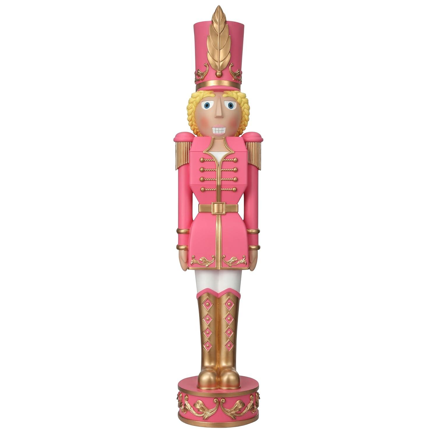 Haute Decor 37" Christmas Female Nutcracker Pink/Gold - Solid Resin Construction