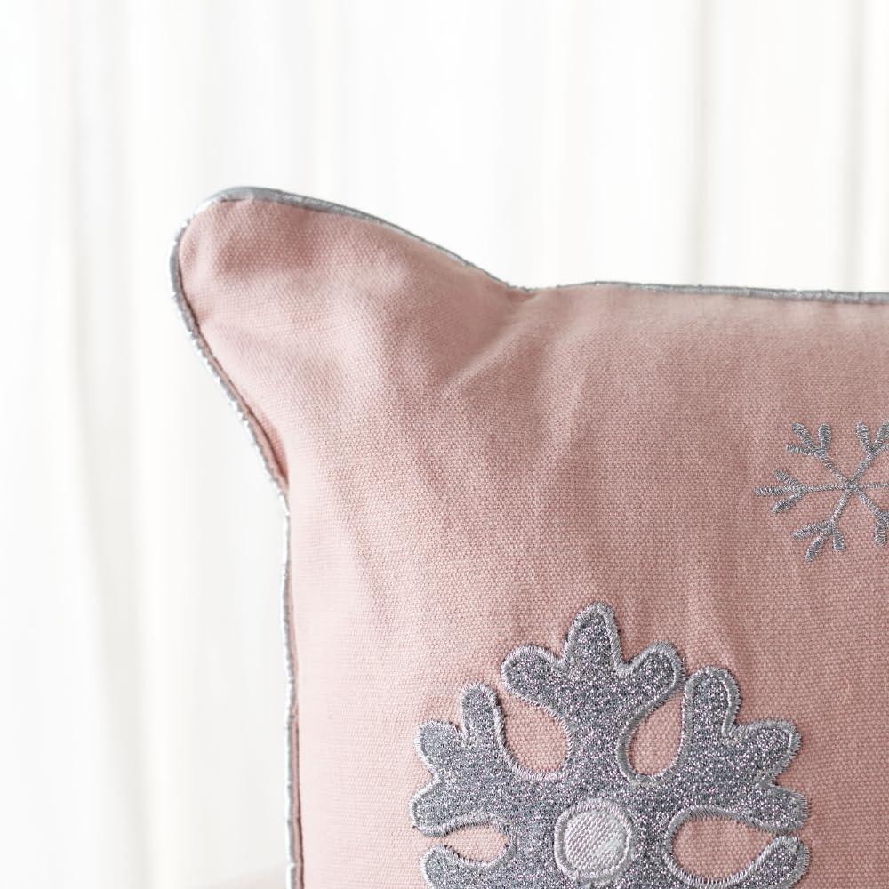 Embroidered Reversible Throw Pillow