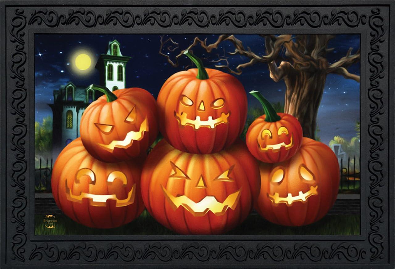 Briarwood Lane Doormat 30x18 Indoor Outdoor Spooky Jack O'lanterns Halloween For Halloween Doormat