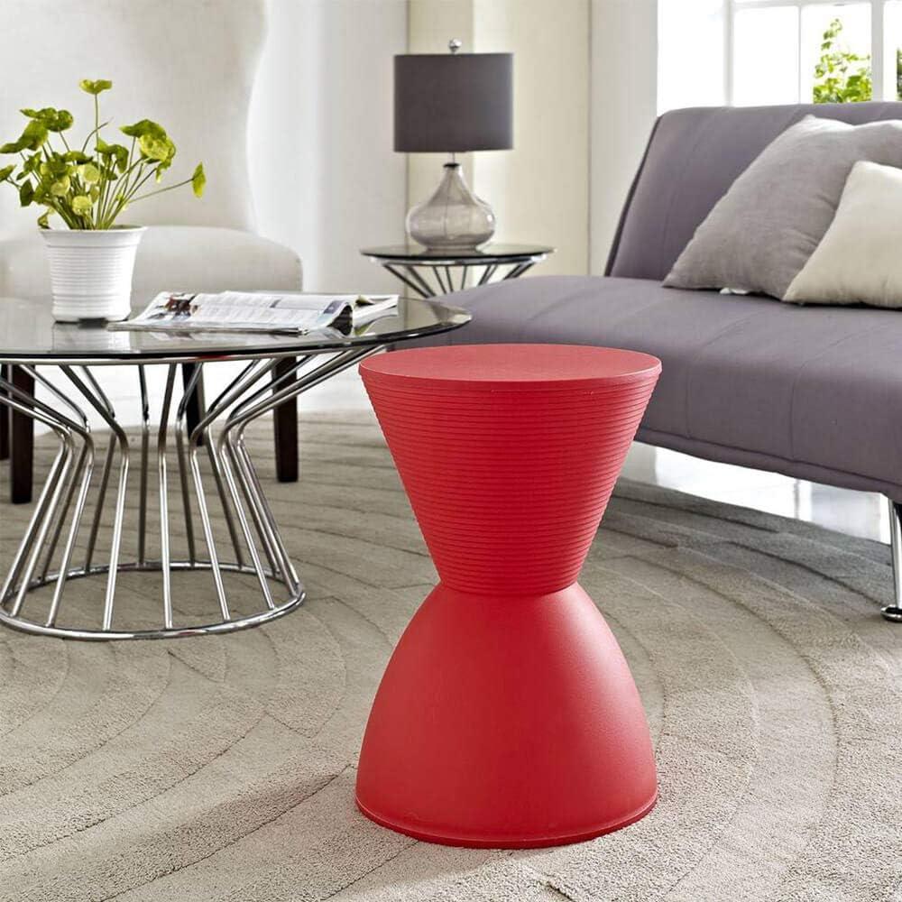 White Polypropylene Hourglass Stool with Ribbed Base