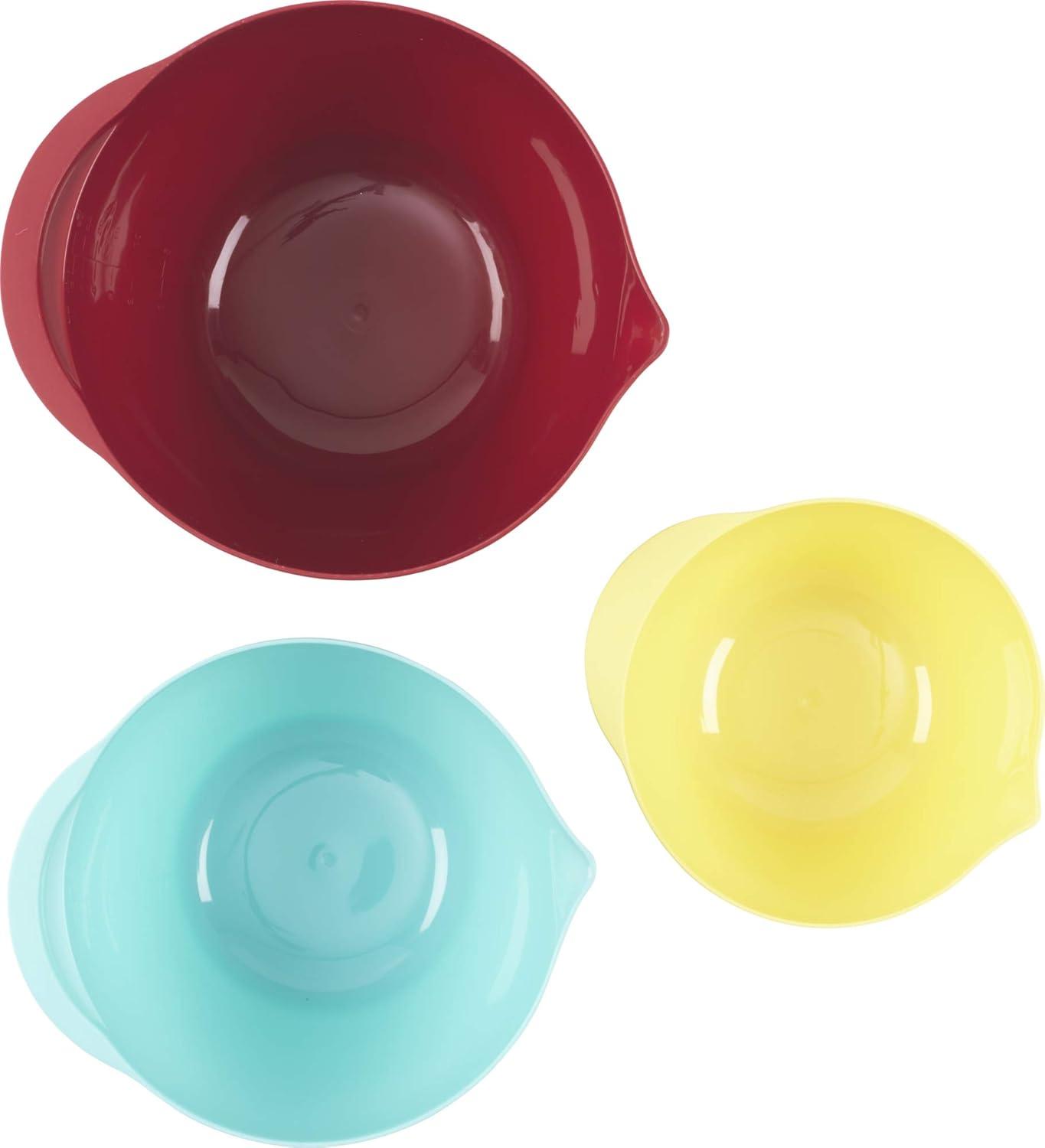 Mixing Bowl Set Non-Slip Bottom 3-Piece Plastic Bowls Kitchen Essentials