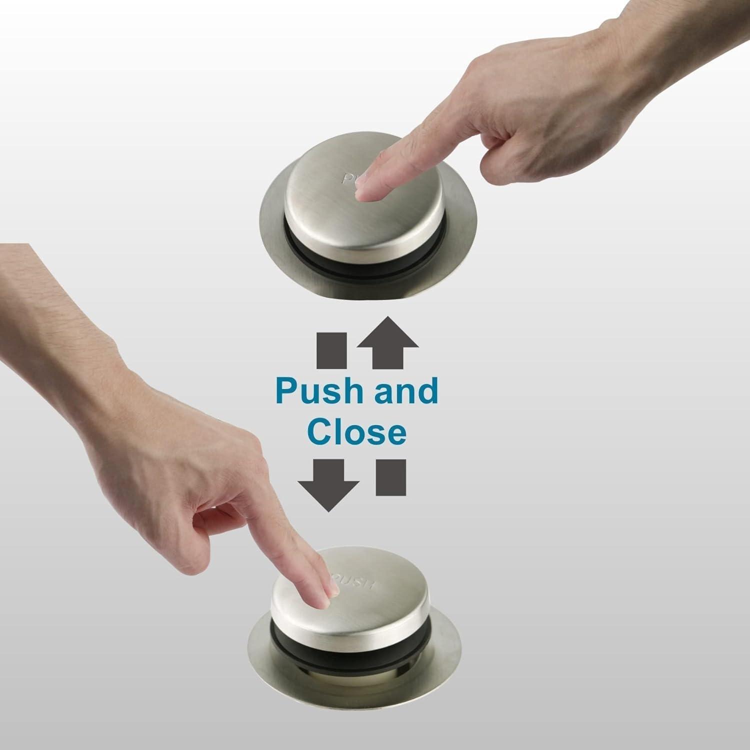 Brushed Nickel Bathtub Drain Tip Toe Stainless Steel Tub Drain Trim Kit, Single Hole Overflow Faceplate