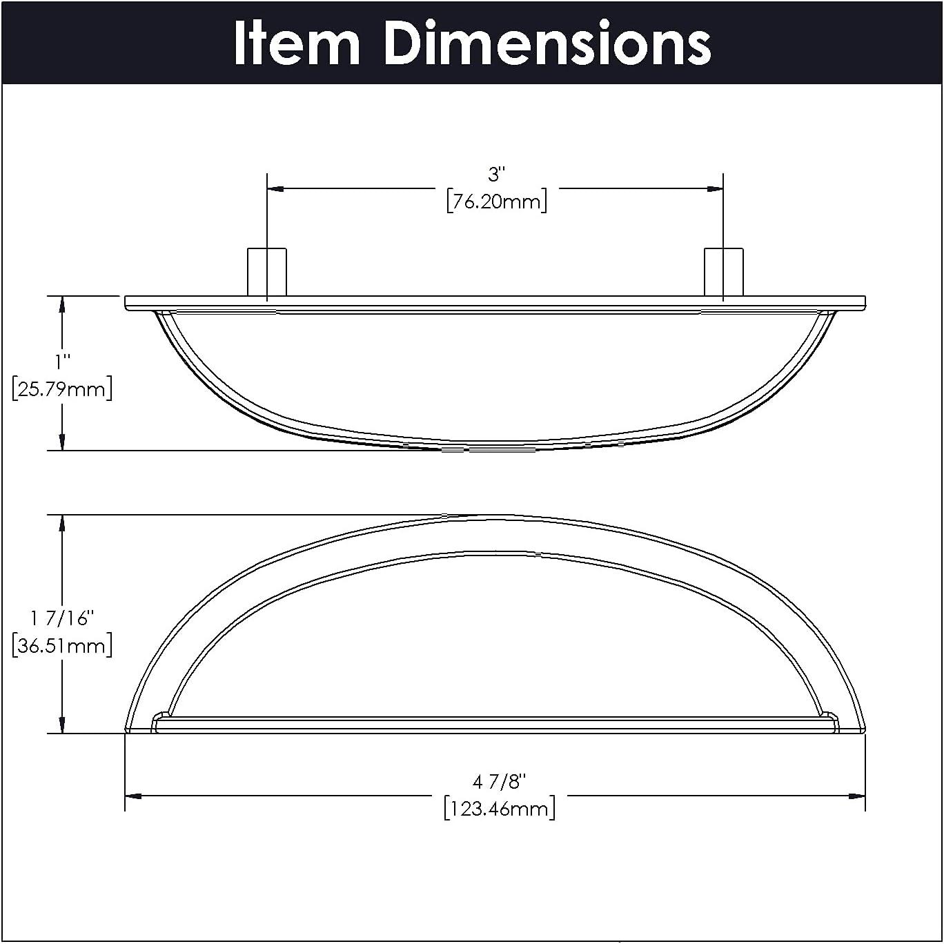 Cottage Kitchen Cabinet Handles, Solid Core Drawer Pulls for Cabinet Doors, 3"