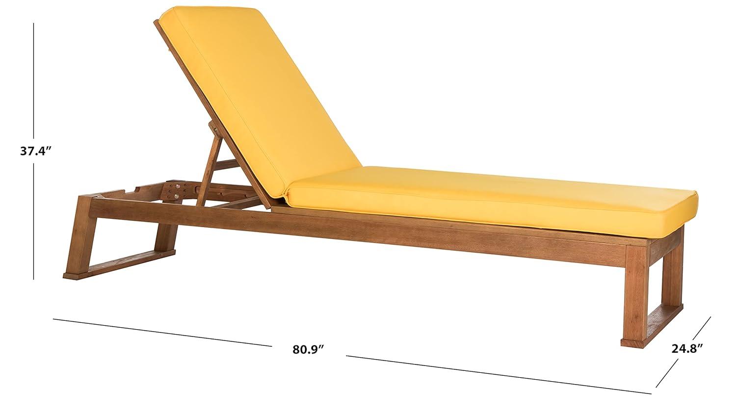 Solano Sunlounger - Outdoor - PAT7024 - Natural/Yellow -Safavieh