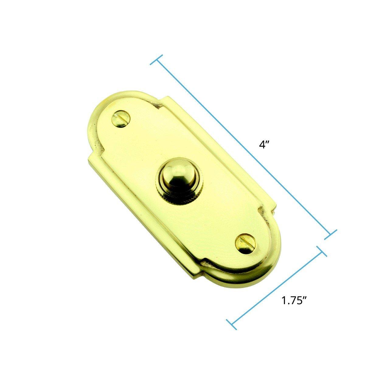 Wired Brass Door Bell Push Button 4" L Lacquered Finish