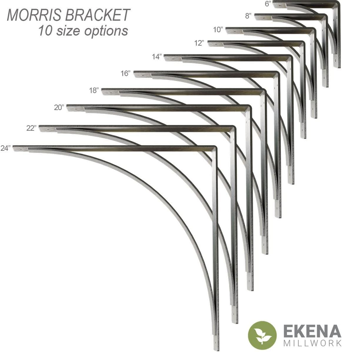 Ekena Millwork 3"W x 14"D x 14"H Morris Steel Bracket, Powder Coated Black