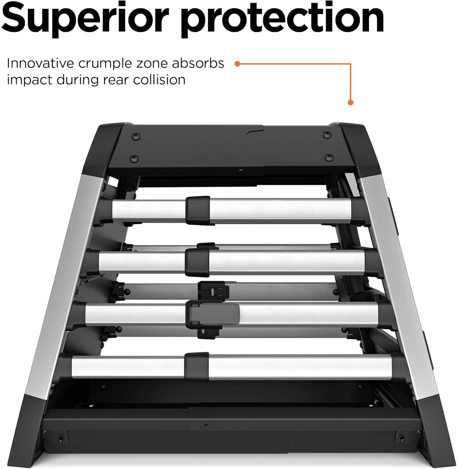 Small Black and Silver Car Dog Crate with Safety Features