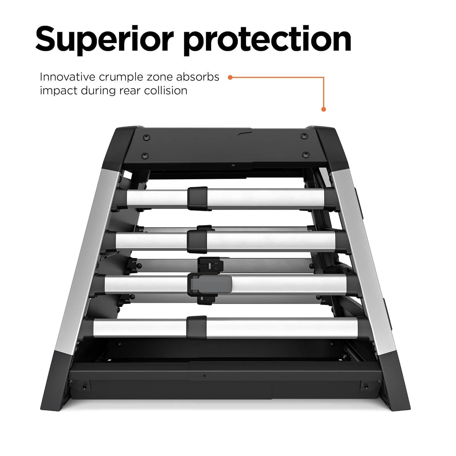 Small Black and Silver Car Dog Crate with Safety Features