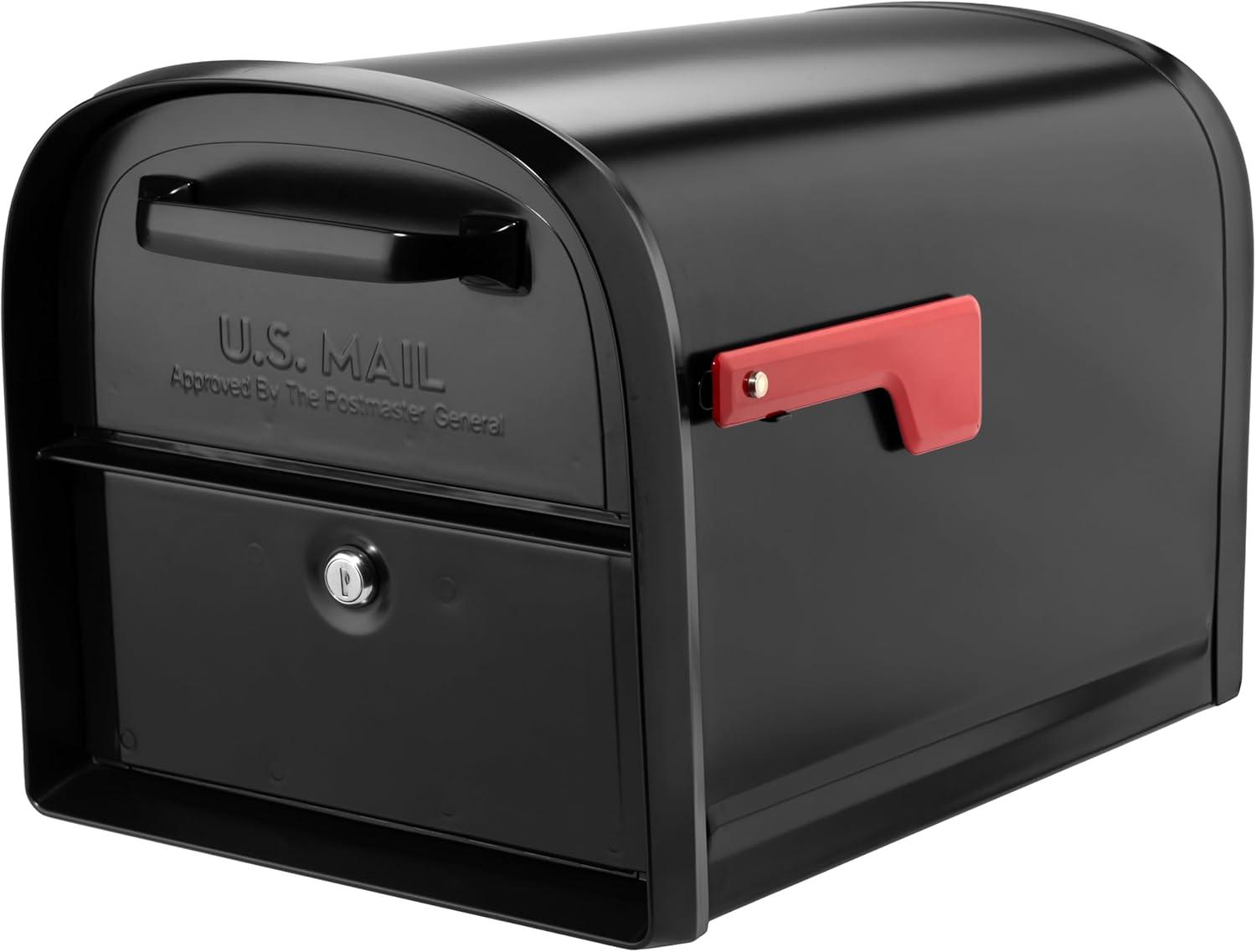 Architectural Mailboxes 6300 Oasis 360 Post Mount Locking Drop Mailbox - Black