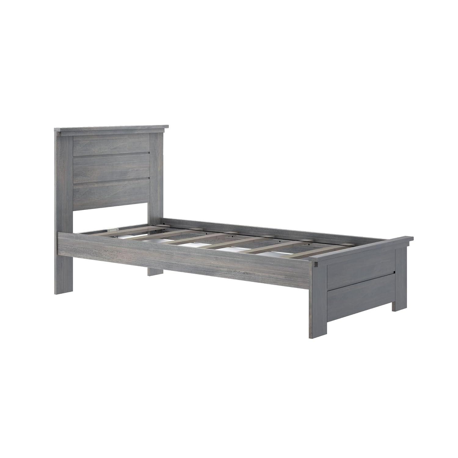 Plank+Beam Farmhouse Queen Bed with Plank Headboard, Solid Wood Platform Bed