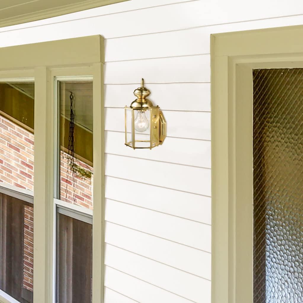 Augusta Elegance Brass and Glass Outdoor Wall Sconce