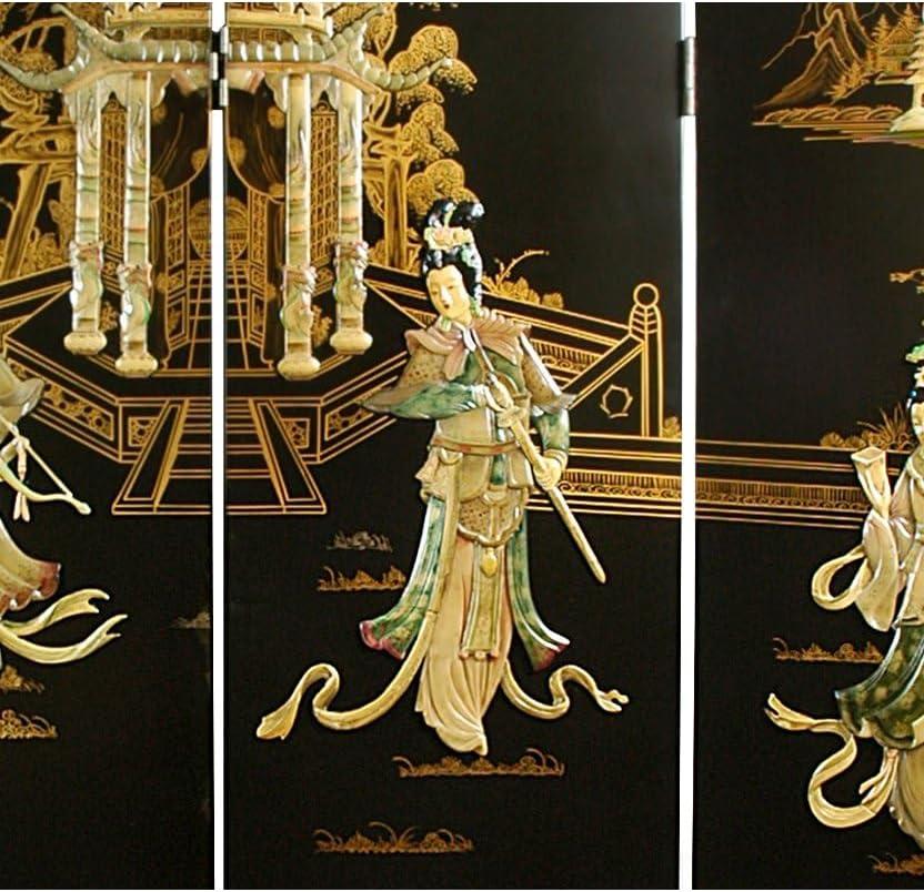 Oriental Furniture 6 ft. Tall Dancing Ladies Screen - 4 Panel