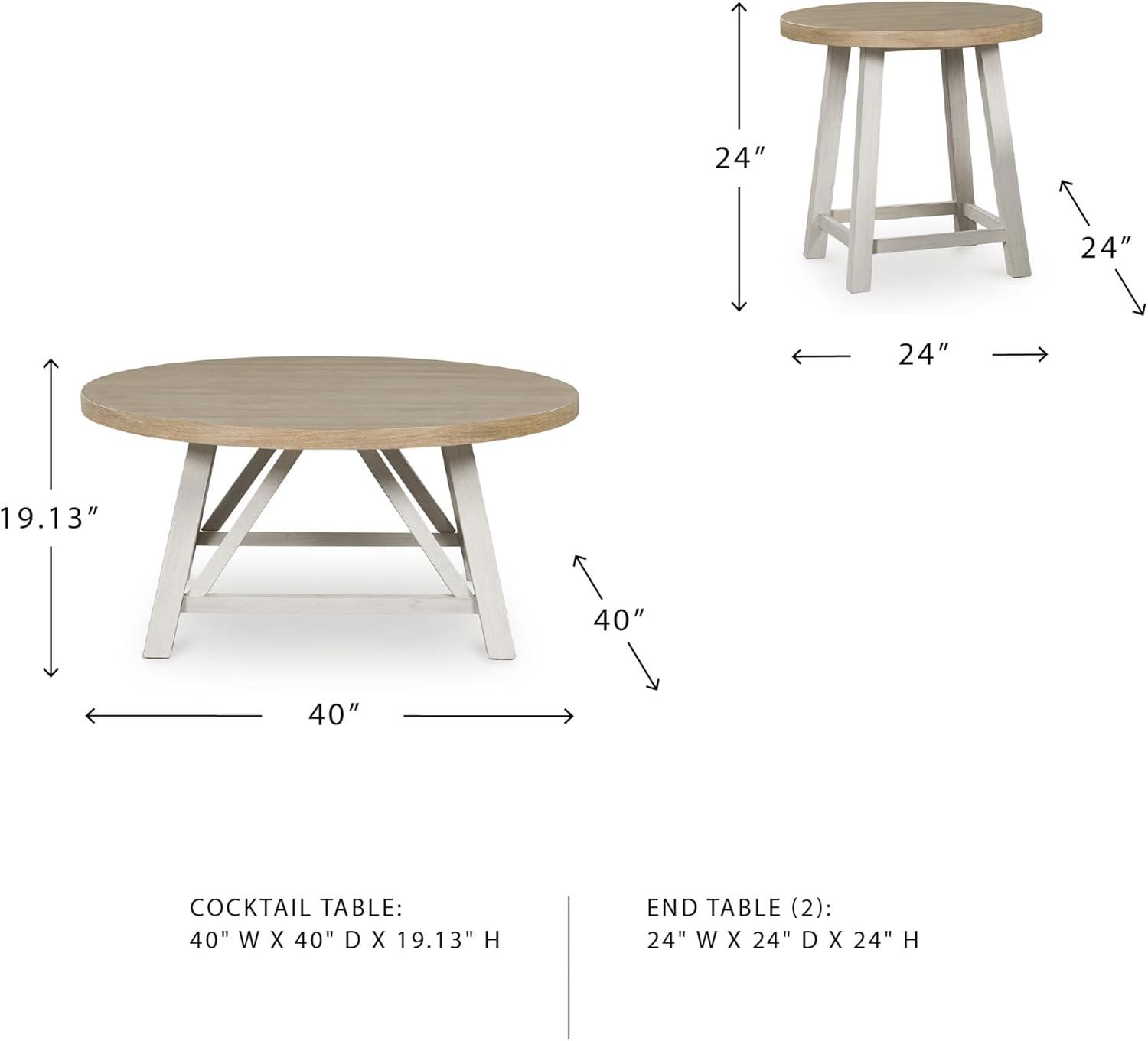 3pc Carynhurst Coffee and End Table Set White - Signature Design by Ashley