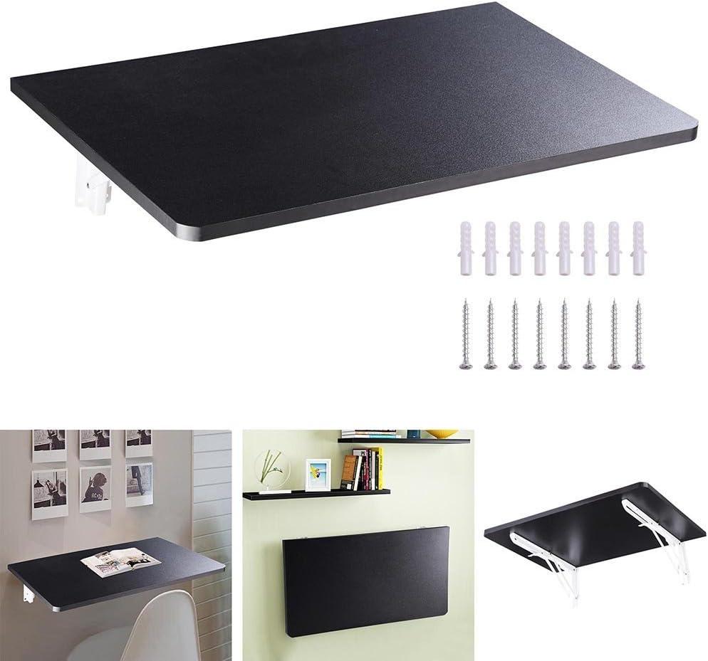 Yescom Wall Mounted Floating Folding Computer Desk 23 5/8" x 15 3/4" 66lbs Weight Capacity Black