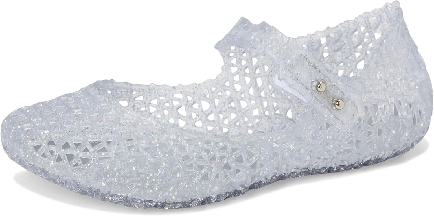 Mini Melissa Toddlers Campana Papel Baby Flats, Glitter Clear,5 M US
