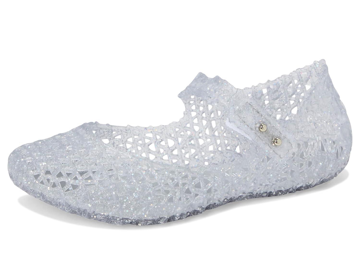 Mini Melissa Toddlers Campana Papel Baby Flats, Glitter Clear,5 M US