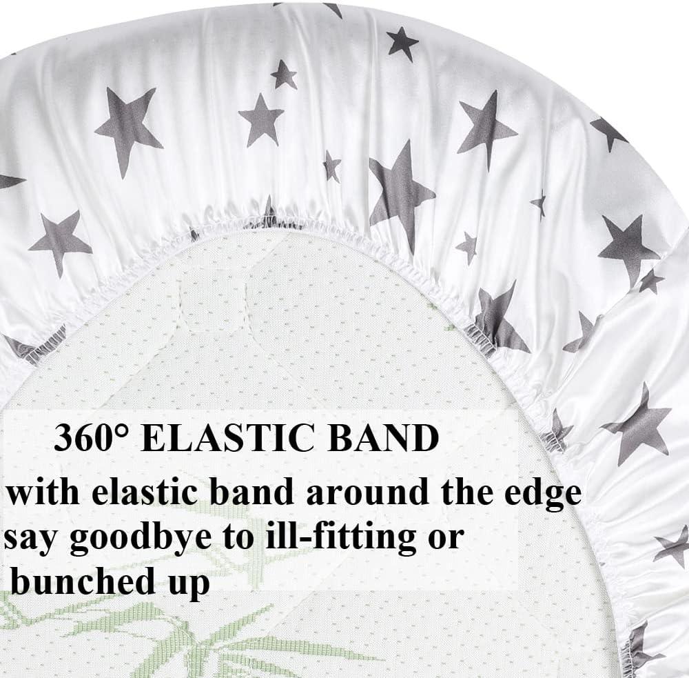 Ely's & Co. Baby Fitted Bassinet Sheet 100% Combed Jersey Cotton for Baby Boy 2 Pack