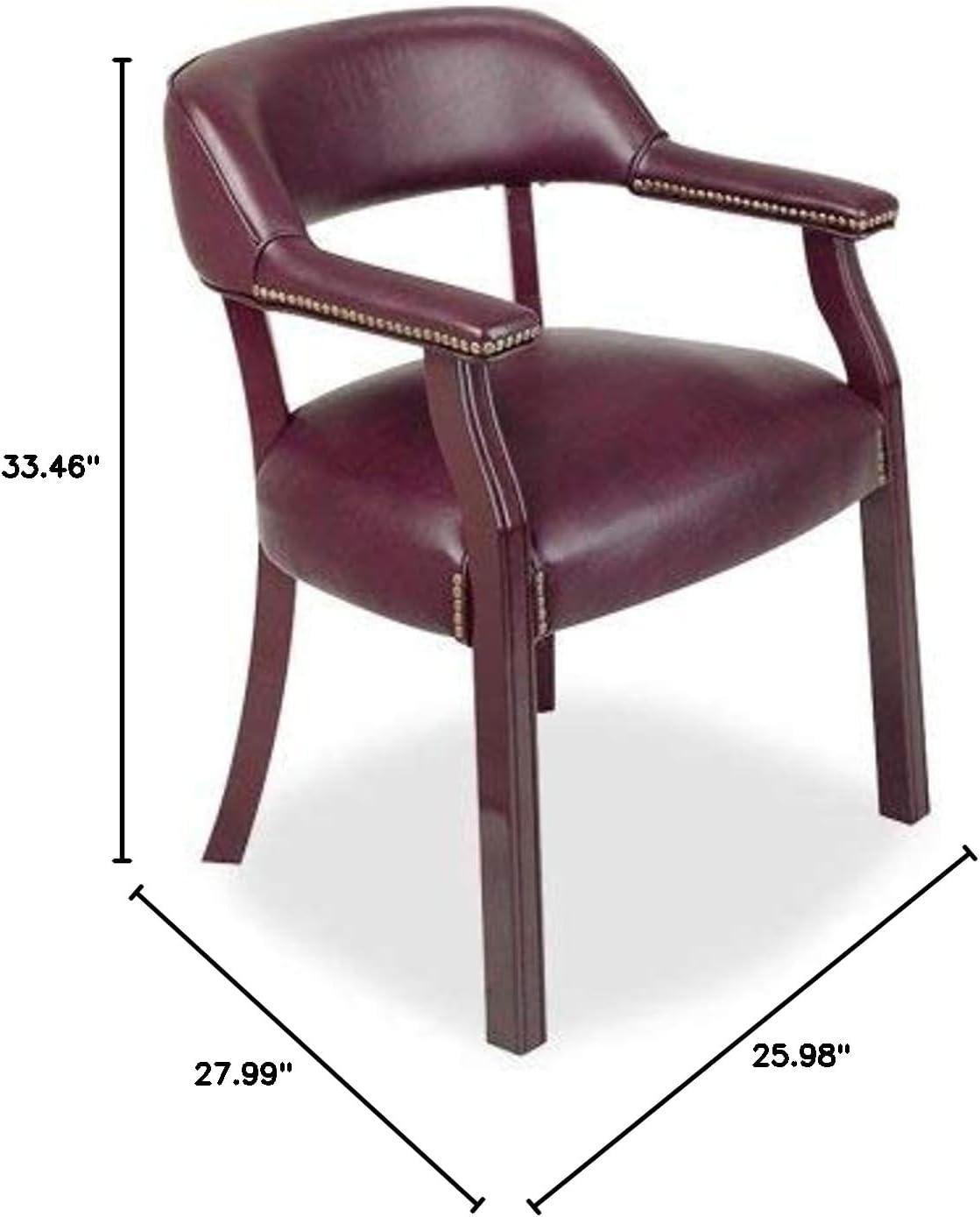 Lorell Captain Chair Wrap Around Back 26"x24"x30-3/4" Burgundy 60600