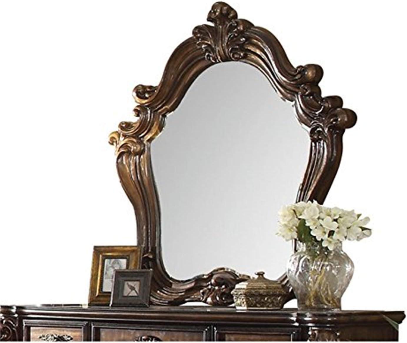 Versailles Grand Cherry Oak Carved Wood Wall Mirror