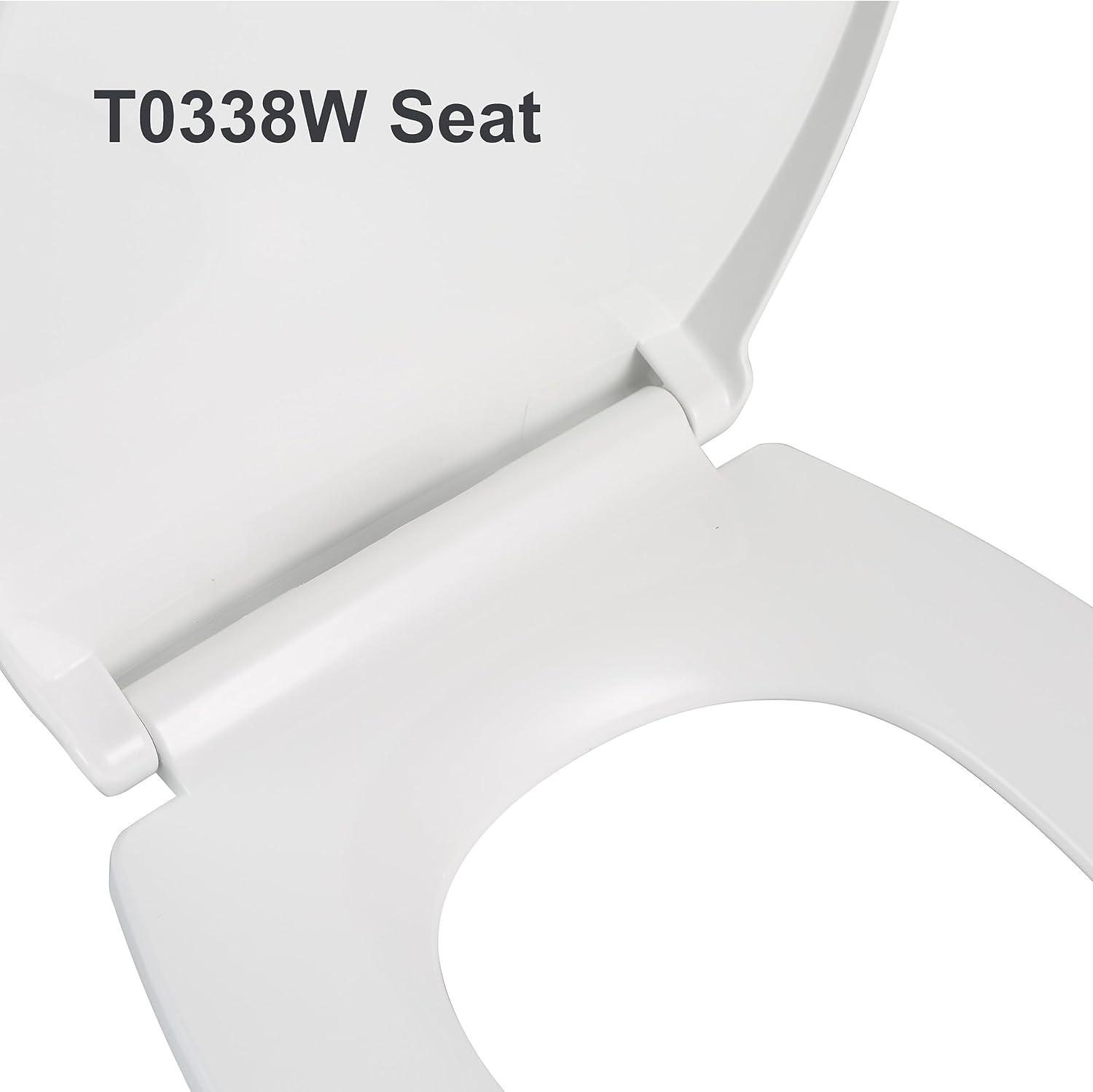 White Elongated Soft-Close Plastic Toilet Seat