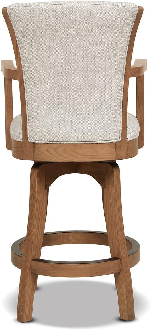 Jennifer Taylor Home Williams 31" Swivel Bar Stool with Armrests White Pepper