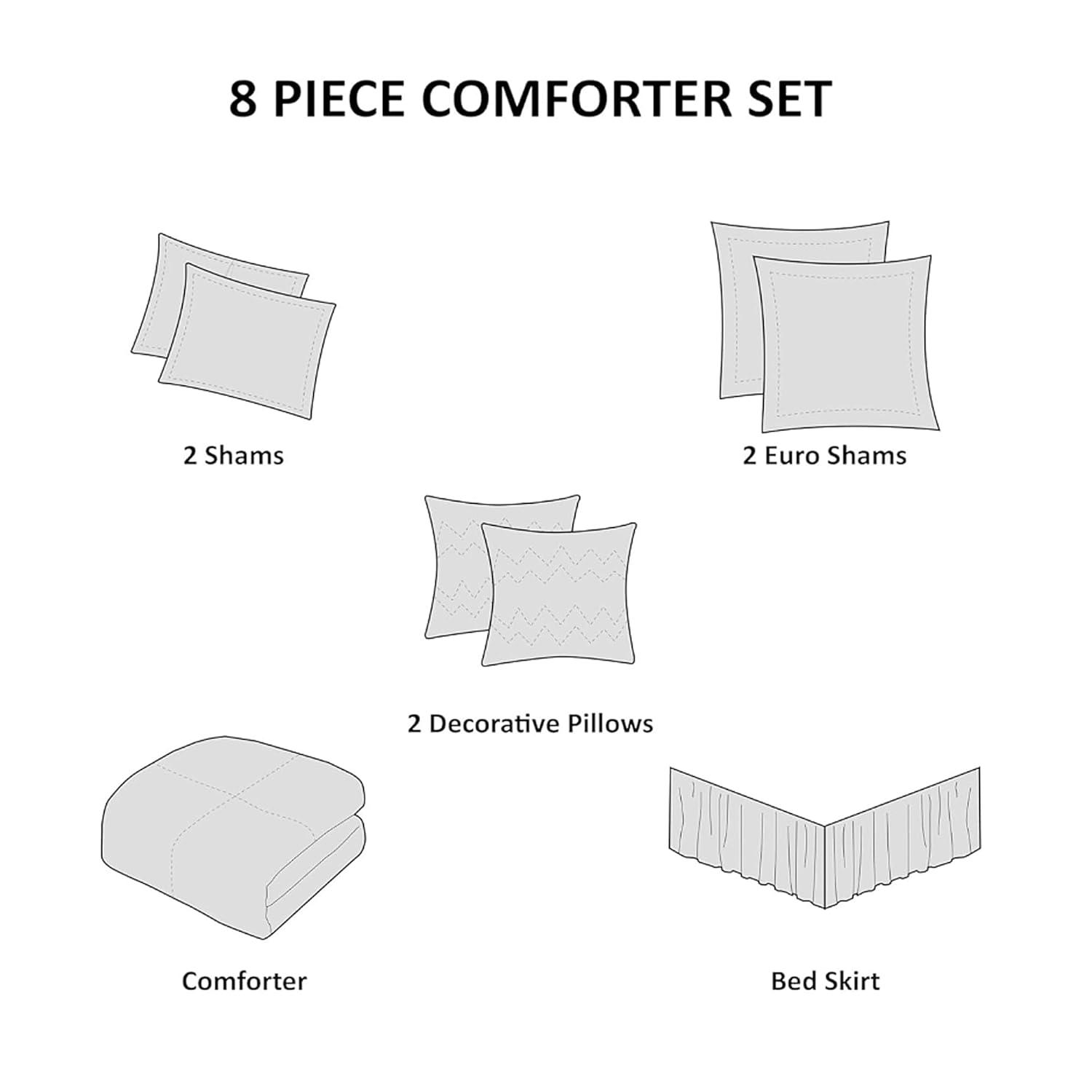 Madison Park Cassandra 8 Piece Cotton Comforter Set