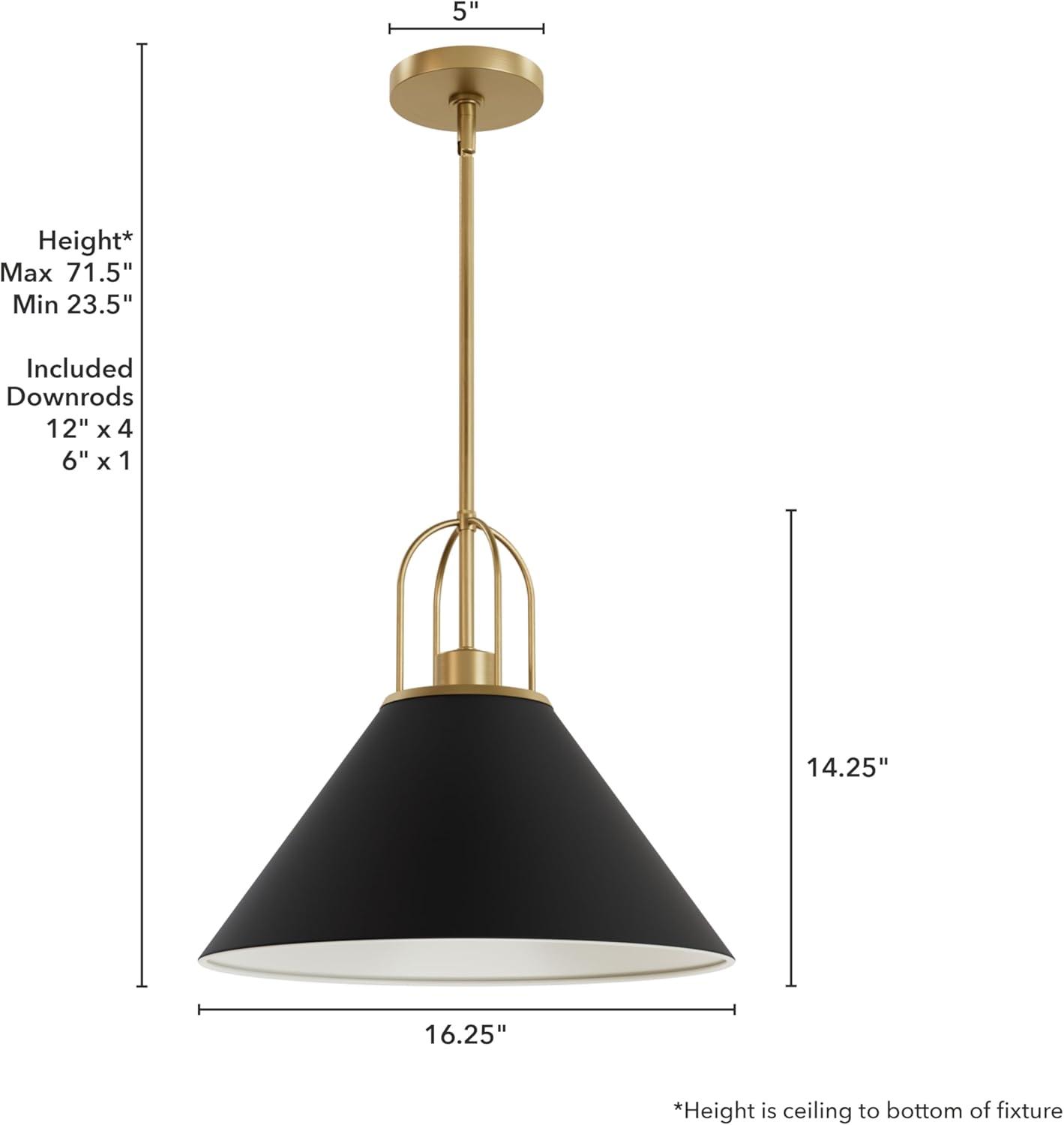 Jasmine Roth Collection + Hunter Jasmine Roth 1 - Light Flat Matte Black Cone Pendant