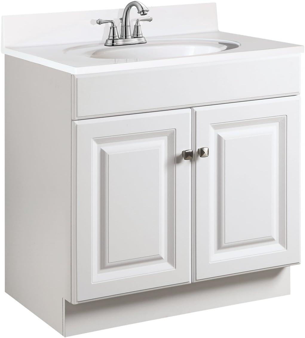 Design House 597146 Wyndham 30 Inch Unassembled 2-Door Bathroom Bathroom Vanity without Top, White