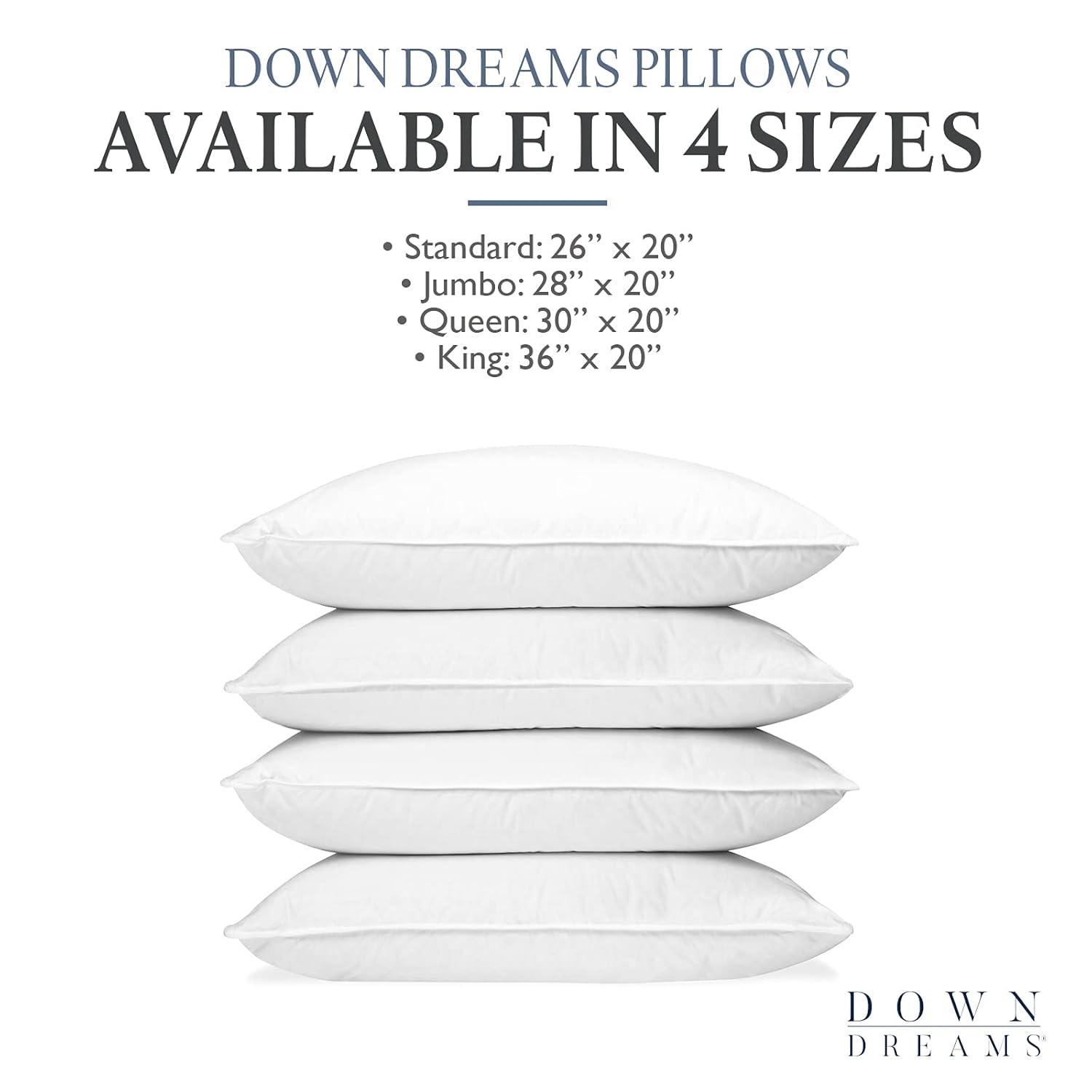 Down Dreams Manchester Mills Classic Pillows - Queen/Medium Support, 2-Pack