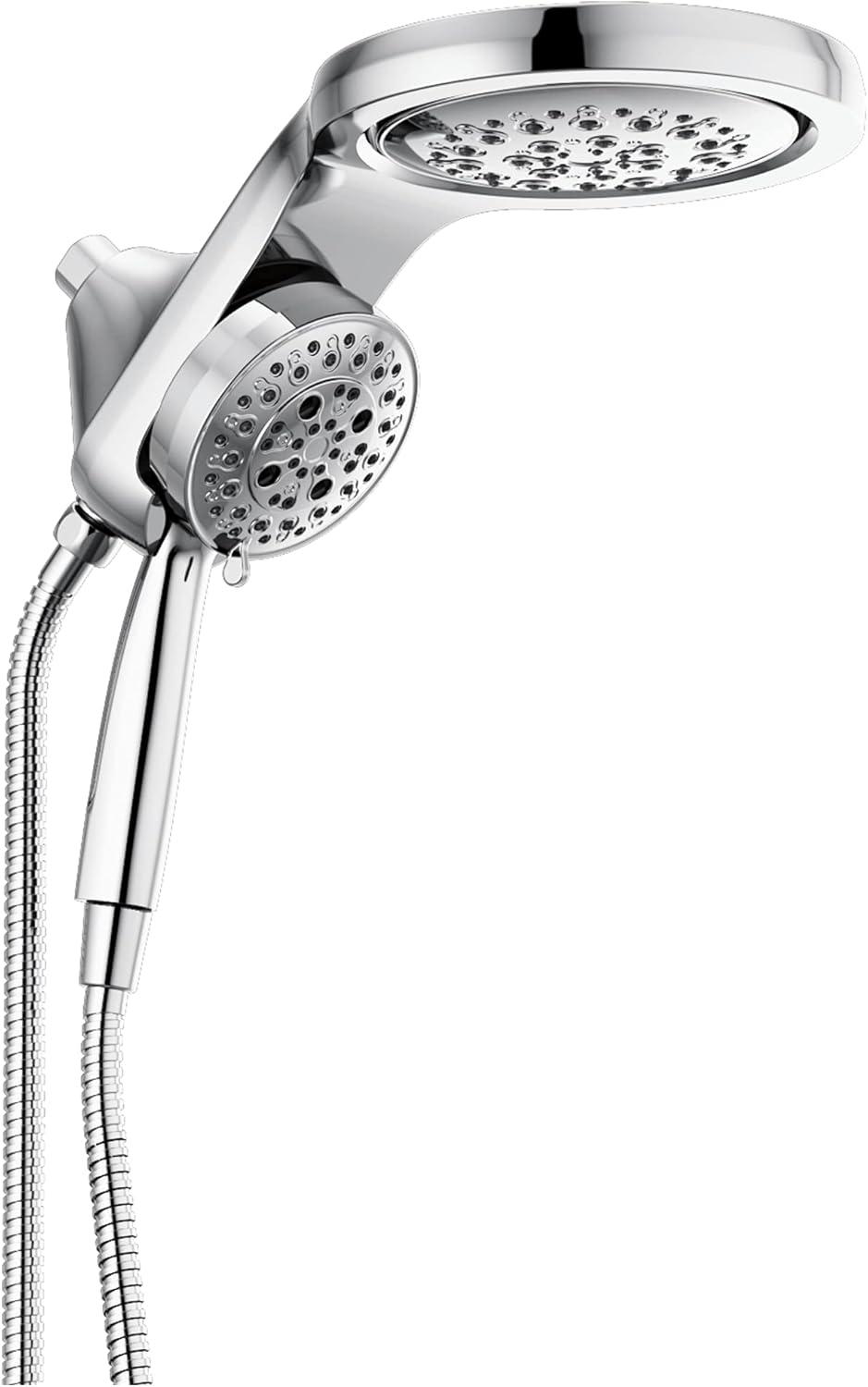 Hydrorain 5 Spray Dual Shower Head and Handheld Shower with Lumicoat and H2Okinetic 2.5 GPM