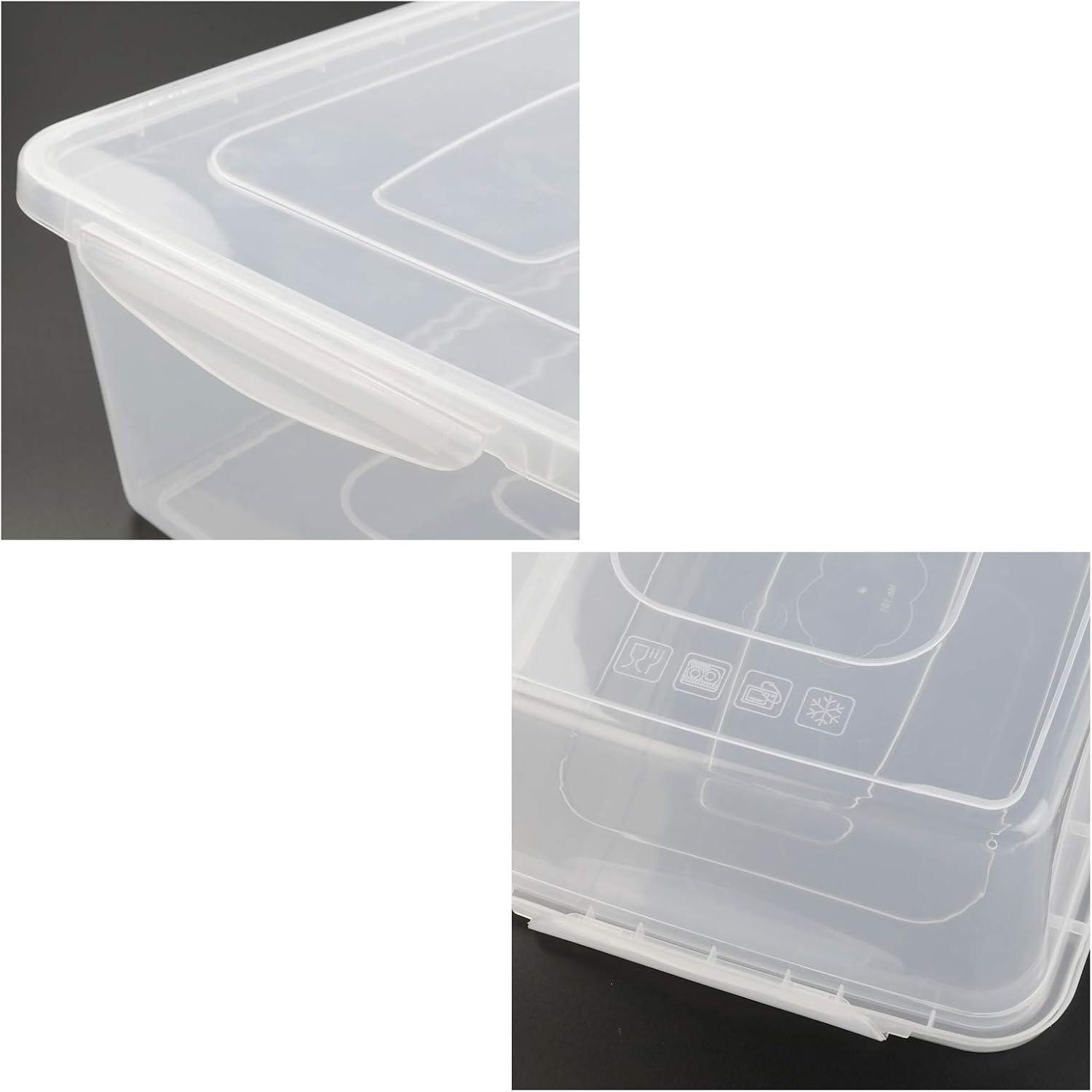 Clear Rectangular Stackable Plastic Storage Bins with Lids, 16 Quart, Pack of 2