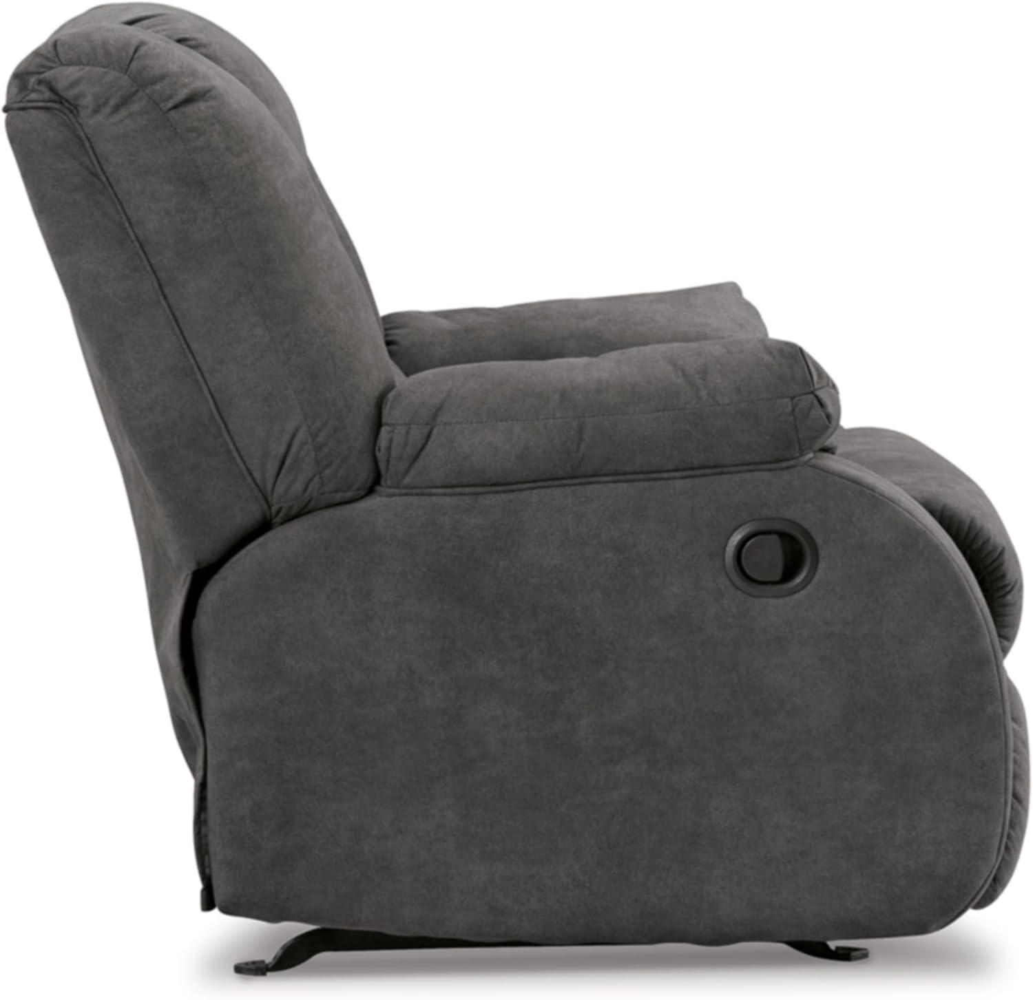 Contemporary Gray Faux Leather Stationary Recliner Chair