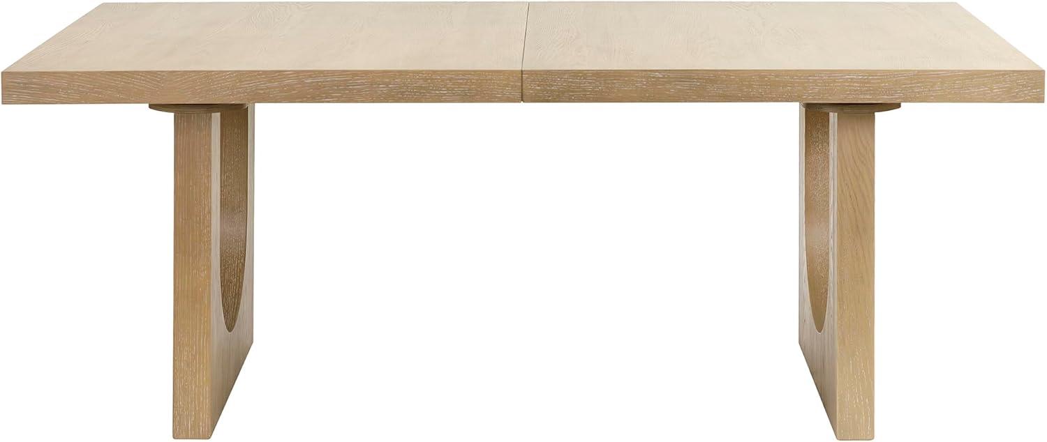 Modern Wood Rectangular Kitchen Table with Eight Chairs Light Brown