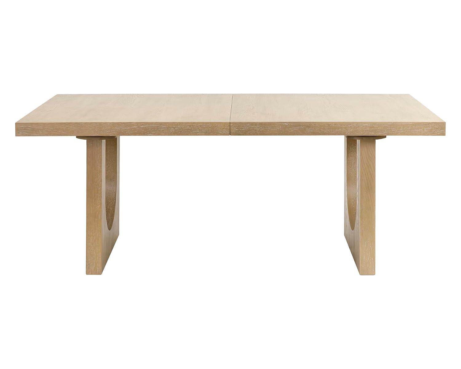 Modern Wood Rectangular Kitchen Table with Eight Chairs Light Brown