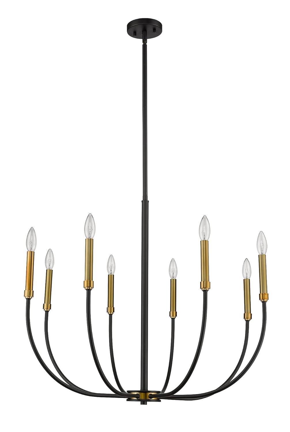 Z-Lite Haylie 8 - Light Chandelier in  Matte Black/Olde Brass