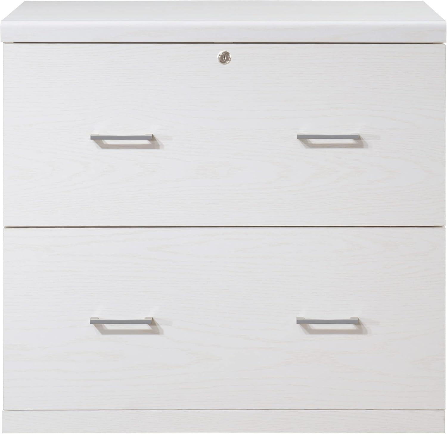 Alpine 2-Drawer Engineered Wood Lateral File with Lockdowel  in White Finish