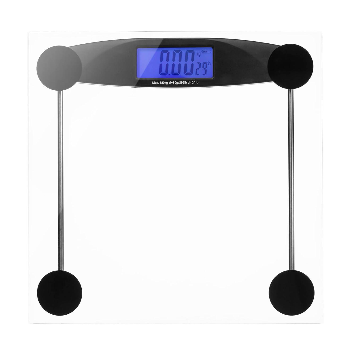 Prominence Home Ultra Thin, Clear Glass Scale With Easy To Read LCD Display - Auto Step On
