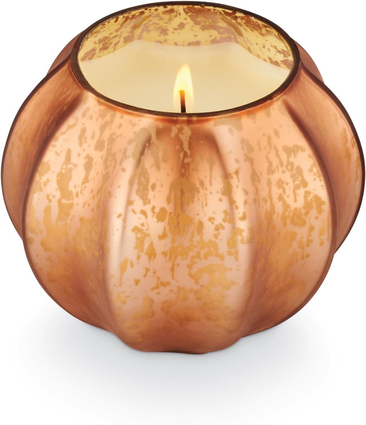 Rustic Pumpkin Soy Scented Candle in Mercury Glass