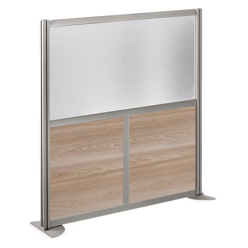 Office Partition, Cubicle Wall Divider, Modern Room Separator, Free Standing Privacy Panel, 52"H x 49"W, Indoor, Warm Ash