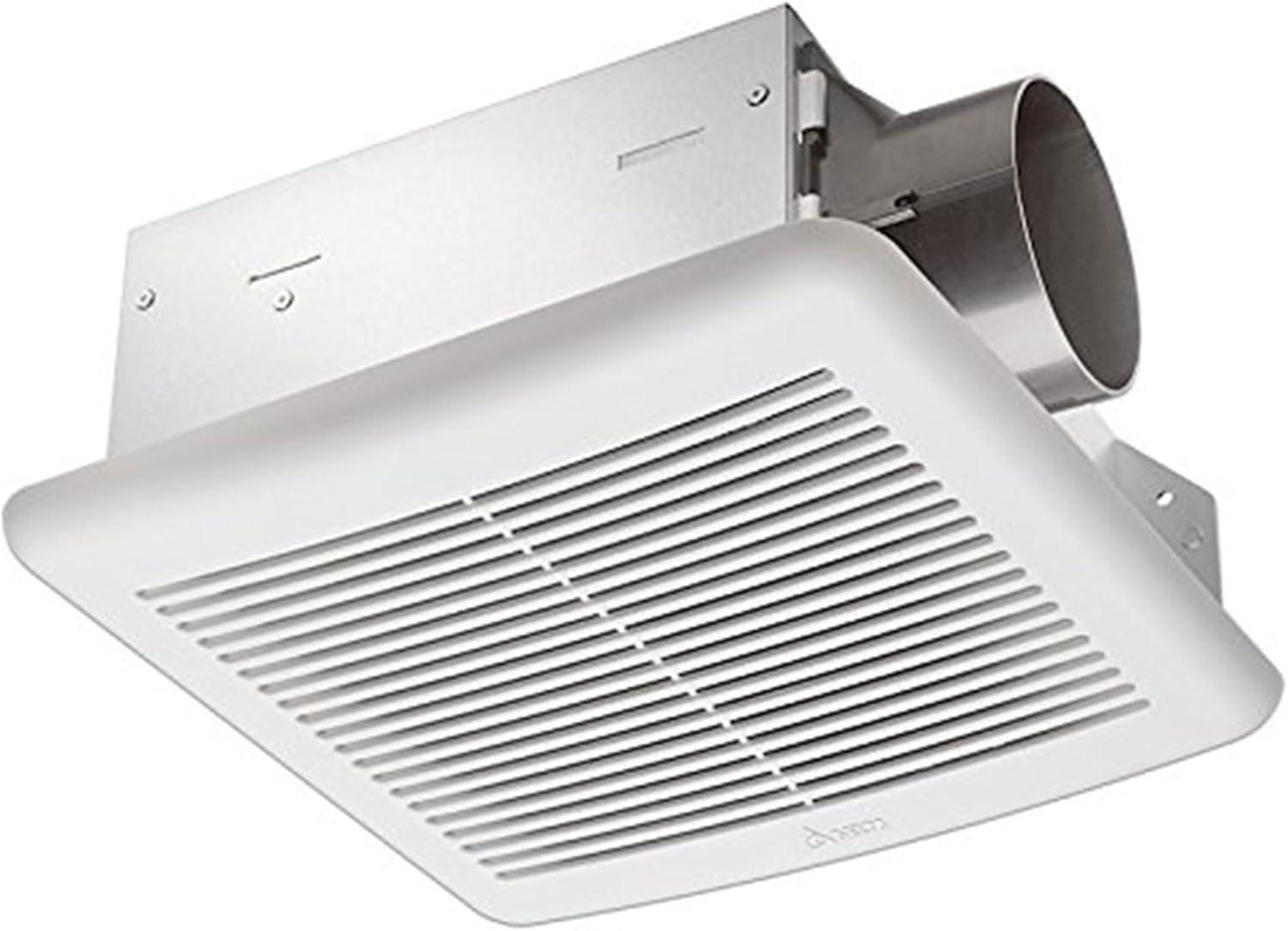 Delta Breez Slim Ventilation Exhaust Bathroom Fan 70 CFM Energy Efficient Quiet Operation Motor with Dual Speed and LED Indicator Light, White