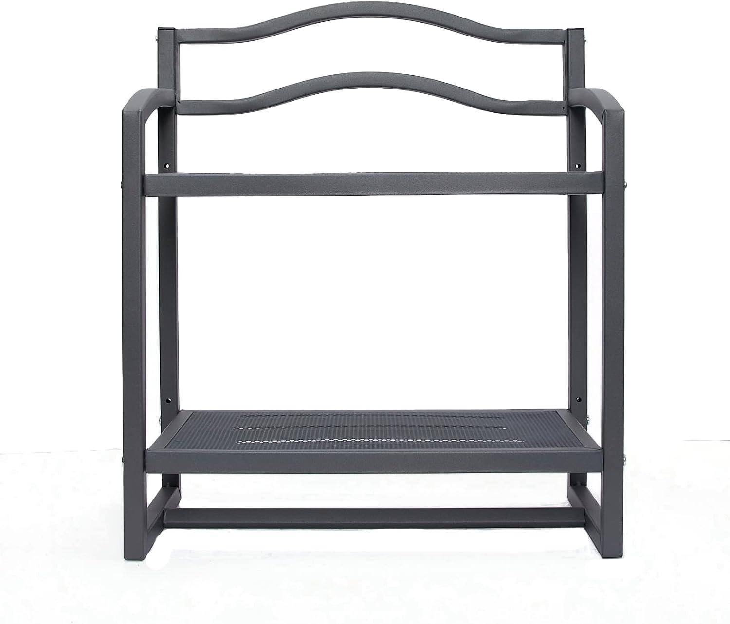 Household Essentials 2 Tier Metal Wall Mount Bathroom Storage Rack Gray