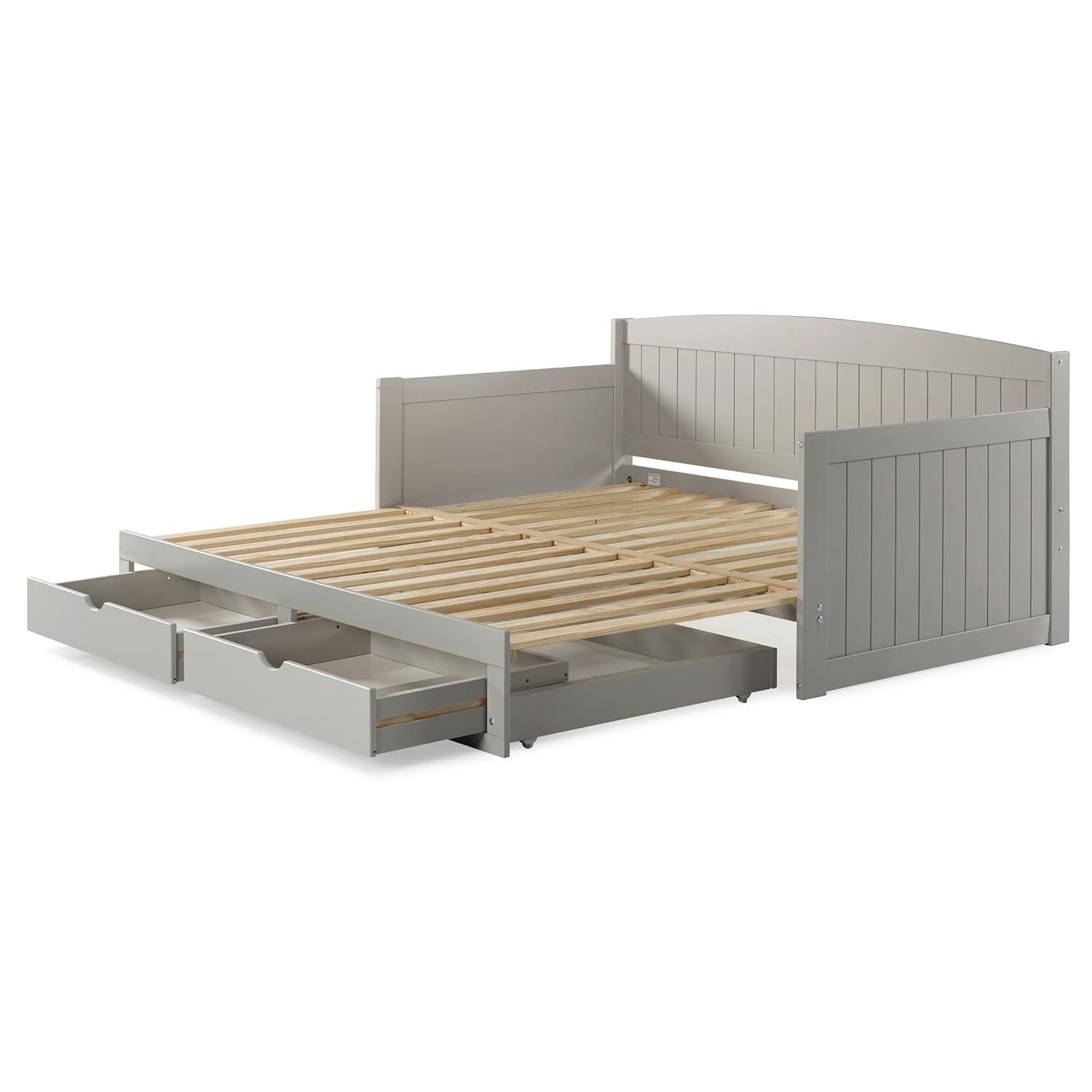 Alaterre Furniture King Harmony Kids' Daybed with Conversion Dove Gray
