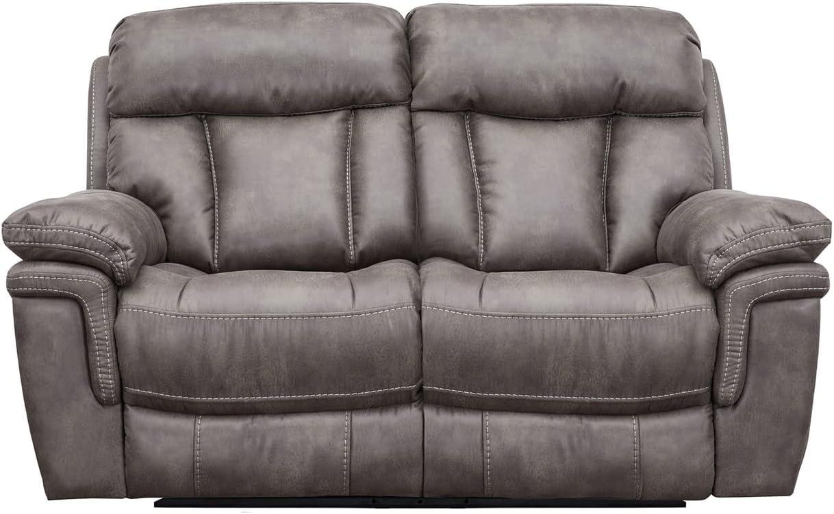Estelle Power Loveseat in Gunmetal Fabric