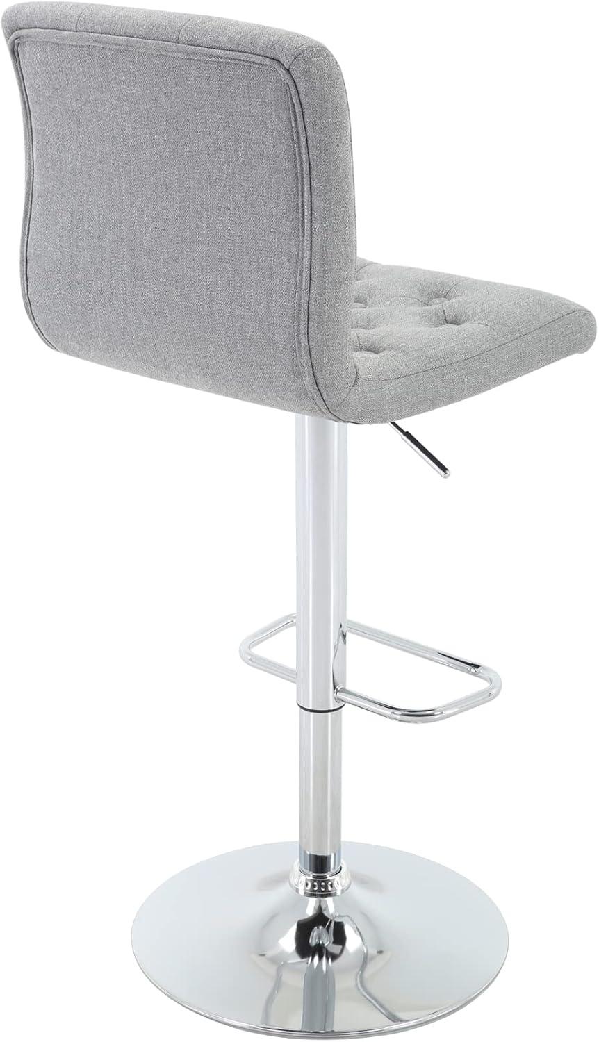 Latitude Run® Upholstered Adjustable Bar Stools, Swivel Counter Height Barstools Dining Chair Seat with Footrest (Set of 2)