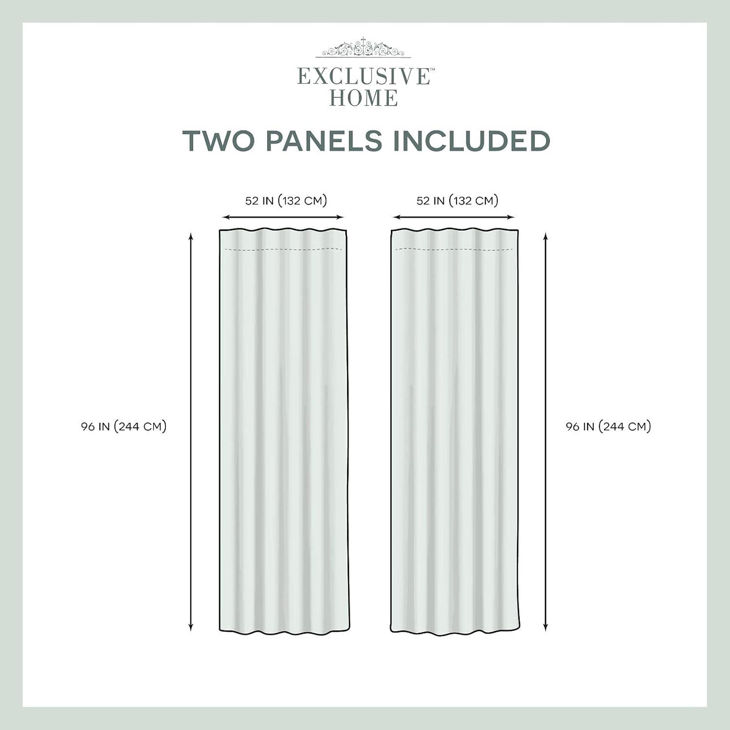 Navy Plush Velvet Light-Filtering Pleated Window Panel Pair