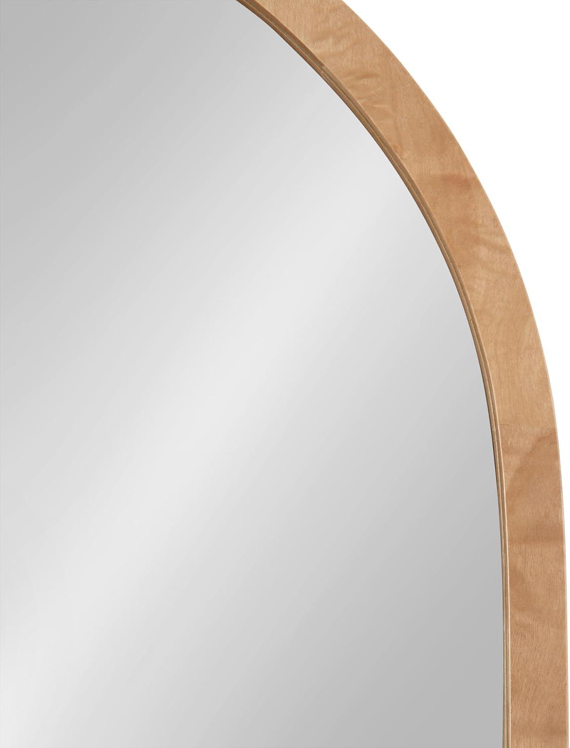 Kate and Laurel Burlock Modern Burlwood Arched Mirror, 22 x 32, Natural Wood, Transitional Arch Mirror for Use as Vanity Bathroom Mirror or Fireplace Mantel Mirror