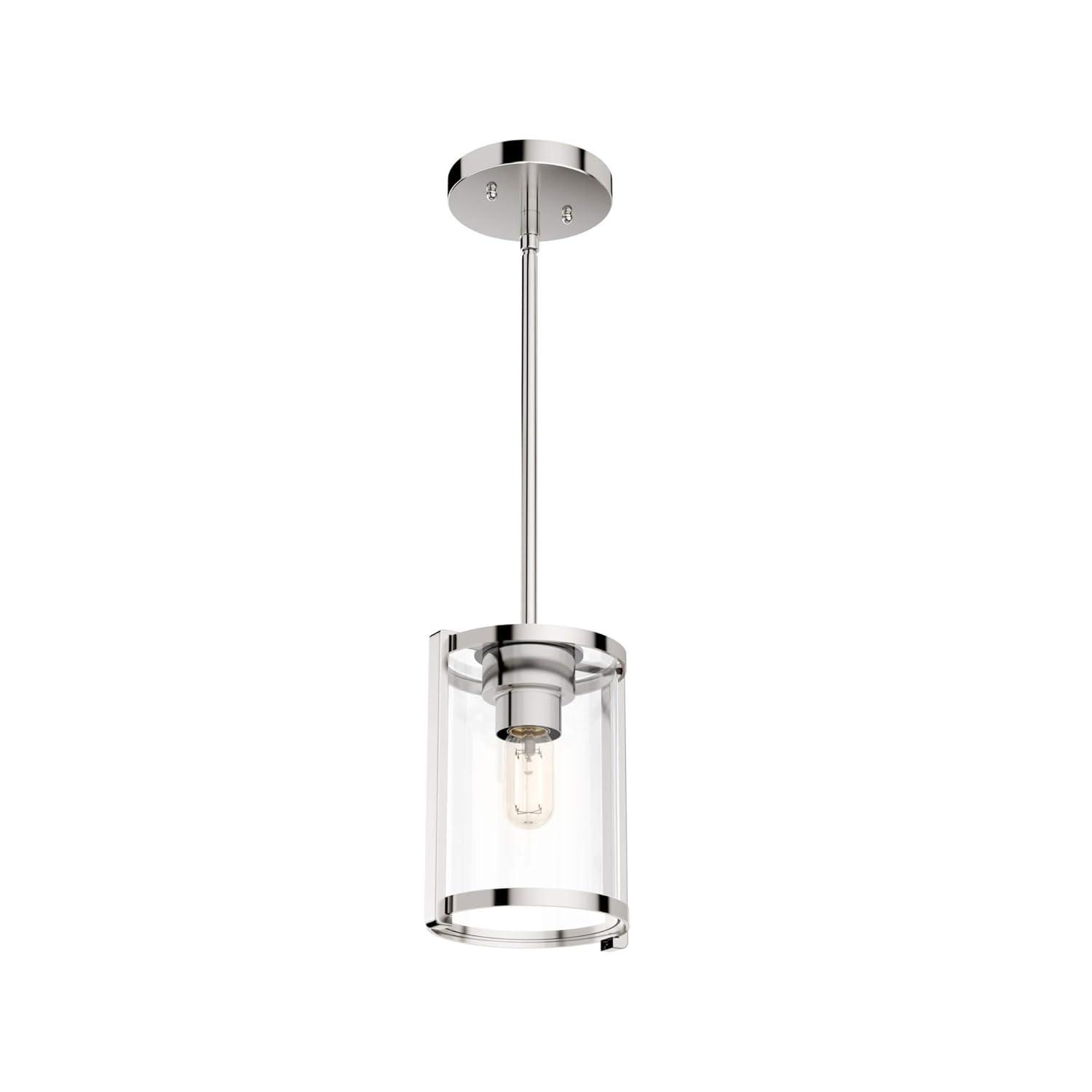 Astwood Clear Glass Mini Pendant Ceiling Light Fixture Matte Black - Hunter Fan: UL Listed, Adjustable Height